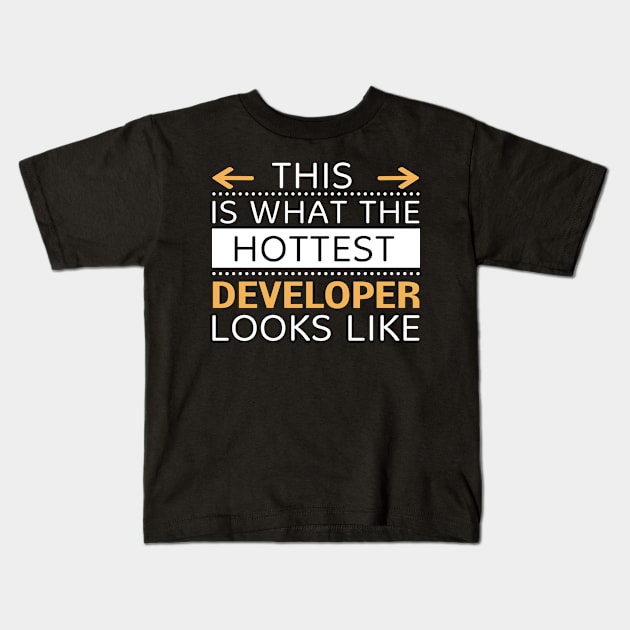 Developer Looks Like Creative Job Typography Design Kids T-Shirt by Stylomart